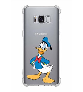 Samsung Galaxy S8  Köşe Korumalı Antişok Kapak Donald Duck Tasarımlı Şeffaf  Kılıf