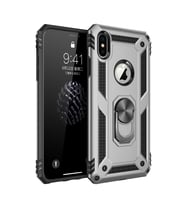 iPhone X Kılıf Sofya Yüzüklü Silikon Kapak - Gümüş