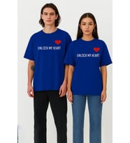Unisex Kadın Erkek The Key To Çift Sevgili T-shirt 2'li Set Takım (Lacivert)