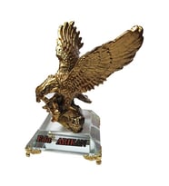Kartal - isimlik - Kristal Masaüstü - Ofis Makam Hediyesi GOLD