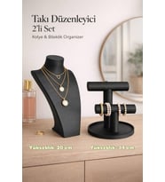 Şık 2’li Takı Sergileme ve Düzenleme Standı, Kolye ve Bileklik Büstü