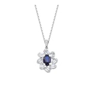 1.48 Karat Pırlanta Safir Kolye