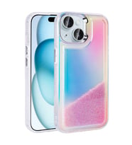 Apple iPhone 15 Uyumlu Kılıf Airbagli Renkli Arka Yüzey Boncuk Tasarımlı Zore Kumul Kapak (Mor)
