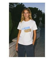 Kadın %100 Pamuk Bisiklet Yaka Baskılı T-shirt