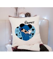 Kalpli Mickey Mouse Yastık Kişiye Özel