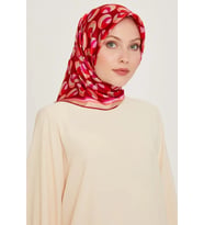 Armine Tivil İpek Eşarp 9219 - 83 Pembe Karışık Desen