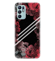 Oppo Reno 6 Kılıf Silikon Desen Özel Seri Flowers Line 1732