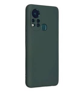Newface İnfinix Hot 11s Kılıf Nano içi Kadife Silikon - Koyu Yeşil