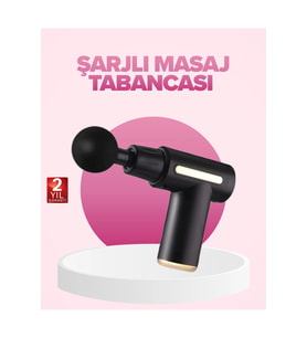 Derin Kas Terapisi Masaj Tabancası, 6 Kademe, 4 Başlıklı, Şarjlı, Sessiz