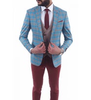 Slimfit Kombinli Slimfit Drop 6 Takım Elbise (Mavi)