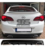 Opel Astra J Difüzör Arka Tampon Eki 2 Egzoz Çıkışlı Siyah Lüx Tip