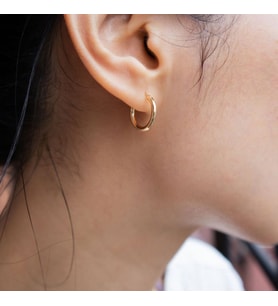 14 mm Cerrahi Çelik Gold Halka Küpe (Çok Renkli)