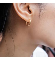 14 mm Cerrahi Çelik Gold Halka Küpe (Çok Renkli)
