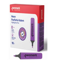 Penmark Neon Fosforlu Kalem Lila (10 Lu Paket)
