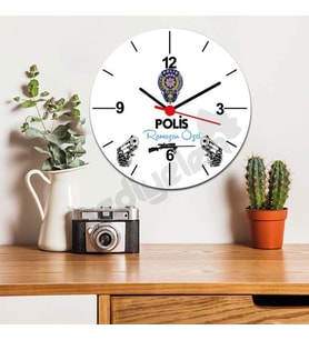 Polis Logolu Duvar Saati