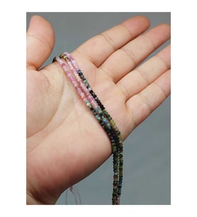 Bileklik Boy Turmalin Taşı Rondela Faset Kesim Dizi 0.8*1.2mm Yarım Dizi (17CM UZUNLUĞUNDADIR)