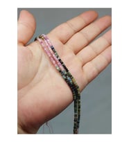 Bileklik Boy Turmalin Taşı Rondela Faset Kesim Dizi 0.8*1.2mm Yarım Dizi (17CM UZUNLUĞUNDADIR)