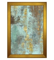 Soyut Şekiller Motifli Kanvas Tablo 50 x 70 cm Gold Çerçeve