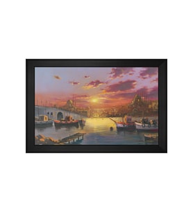 Büyük Mecidiye Camii Motifli Kanvas Tablo 50 x 70 cm Siyah Çerçeve