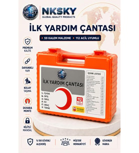 Ecza Dolabı Duvara Monte İlk Yardım Çantası İş Yeri Ofis Araç Ev İçin İlk Yardım Seti