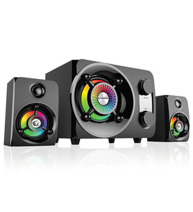 Rampage RMS-G8 2+1 25W Bluetooth+USB-SD-FM Rainbow Siyah Led Işıklı Gaming Speaker