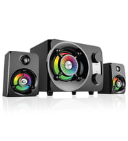 Rampage RMS-G8 2+1 25W Bluetooth+USB-SD-FM Rainbow Siyah Led Işıklı Gaming Speaker