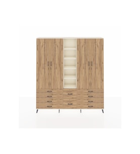 Arges Gardrop 9 Raflı 10 Çekmeceli 2 Askılı 220x30x243 Aytaşı-Çam