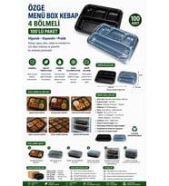 Özge Menü Box Kebap 4 Bölmeli 100'lü