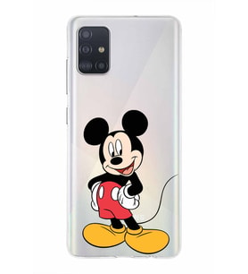 Samsung Galaxy A51  Kapak Mickey Mouse Tasarımlı Şeffaf Silikon Kılıf