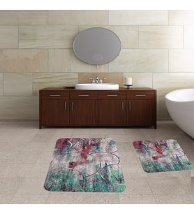 Banyo Halısı Ikili Klozet Takımı Kaymaz Tabanlı Banyo Paspas Takımı (60x100 + 40x60) (Karışık)