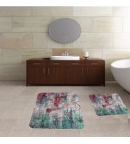 Banyo Halısı Ikili Klozet Takımı Kaymaz Tabanlı Banyo Paspas Takımı (60x100 + 40x60) (Karışık)