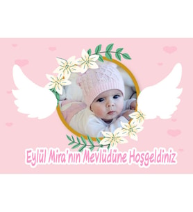 Kız Bebek Mevlüt Süsleri, Afiş, Fotoğraflı Kişiye Özel-