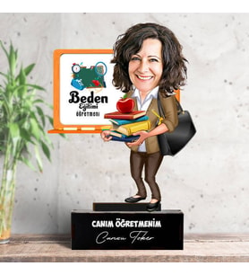 Kadın Beden Eğitimi Öğretmenlerine Hediye Karikatürlü Biblo
