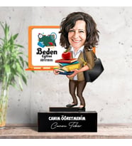 Kadın Beden Eğitimi Öğretmenlerine Hediye Karikatürlü Biblo