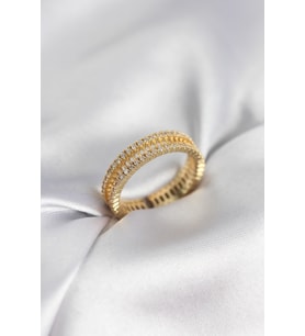 Gold Renk Minimal Zirkon Taşlı Kadın Yüzük TJ-BYK3957