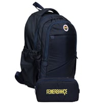 Fenerbahçe İkili Okul Çantası ve Kalemlik Seti Siyah - Lacivert (Fenerbahçe Amblemli) Erkek Çocuk - SETFB26741C