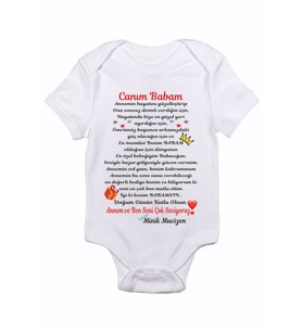 Unisex Bebek Beyaz Baskılı Body