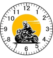 Motorcu Model Duvar Saati - Motorcu Saati