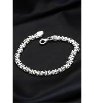 5.5 Mm  Gümüş Erkek Bileklik Künye Bileklik Parlak Euro Kral Model