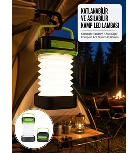 Kamp Lambası Katlanabilir Lamba Solar Şarjlı Led Lamba El Fenerli Yeni Nesil