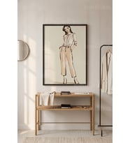 Minimalist Moda Eskizi 1. Kalite Ahşap Çerçeveli Tablo