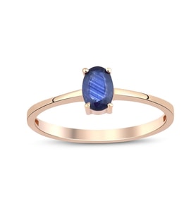 Oval Safir Tektaş Yüzük
