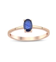 Oval Safir Tektaş Yüzük