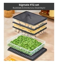 bigmate 4'lü Şeffaf Saklama Kabı 4x2,5 Lt BGMT2525 Mikrodalga Buzdolabı ve Dondurucu Uyumlu Düzenley (Siyah)