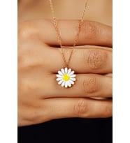Mineli Rose Papatya Gümüş Kolye