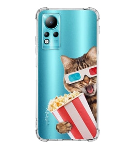 PrintiFy İnfinix Note 11 Uyumlu Kedi 1 Baskılı Şeffaf Köşe Korumalı Antişok Kılıf