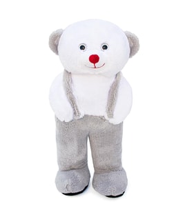 Mavimsi Sevimli Tulumlu Panda Peluş – 80 cm Dolgulu Sarılmalık (Gri)