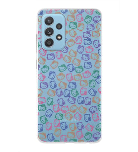 Samsung Galaxy A52s Uyumlu Kapak Hello Kitty Tasarımlı Şeffaf Silikon Kılıf