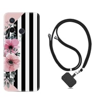 Xiaomi Redmi 12C Kılıf Resimli Boyun Askılı İpli Desenli Silikon Flowers 4 1390