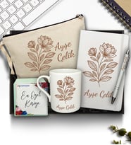 Kişiye Özel El Çantası & Defter & Kupa & Kalem Hediye Seti